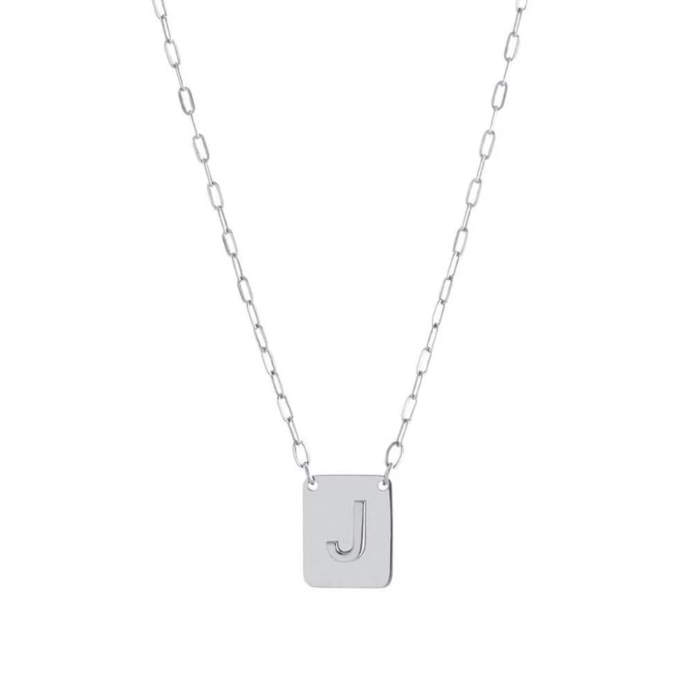 Athra Accessories Initial Plate Necklace 1 Athra Accessories Initial Plate Necklace