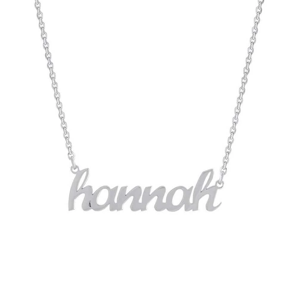 Athra Accessories Custom Script Nameplate Pendant Necklace 1 Athra Accessories Custom Script Nameplate Pendant Necklace