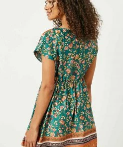 Hayden V-Neck Border Printed Tunic Mini Dress New Arrivals