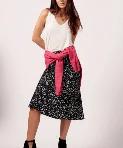 Cotton Candy Polka Dot Silk Skirt