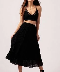 Hayden Pleated Midi Skirt Clothing