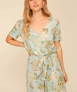 Timing New Arrivals Wrap Floral Print Jumpsuit