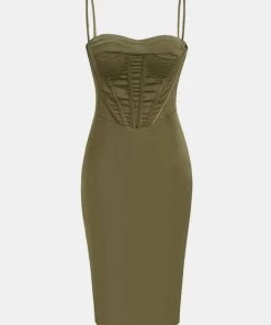 Trendsi Satin Boned Corset Dress