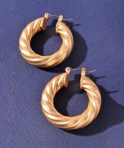Merveille New Arrivals Lexi Twisted Thick Hoop Earrings