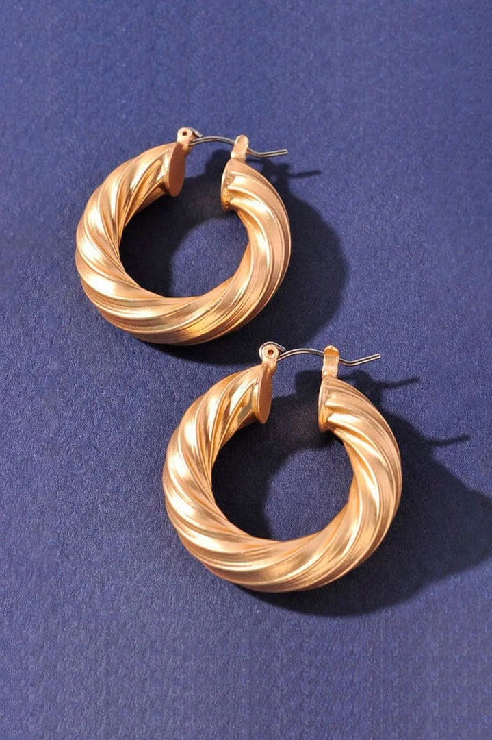 Merveille New Arrivals Lexi Twisted Thick Hoop Earrings 1 Merveille New Arrivals Lexi Twisted Thick Hoop Earrings